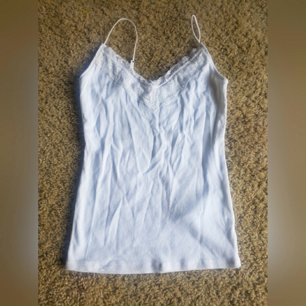 Hollister Lace Lined Ribbed Cami Tank Top